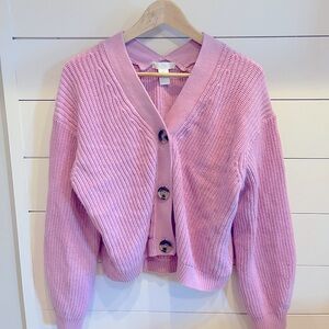 H&M pink lightweight cotton cardigan